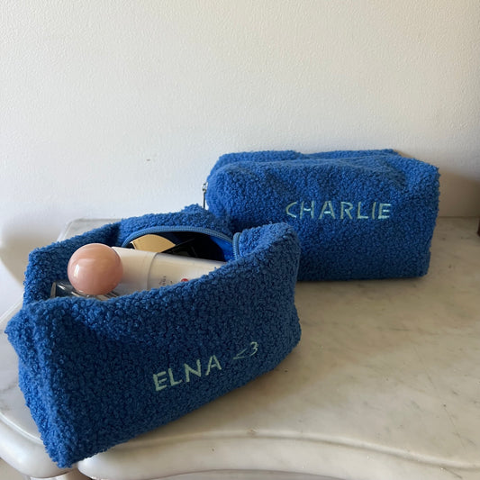 Trousse Beauté Bleue - Personnalisable