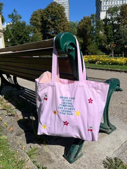 Tote Bag Rose - Personnalisable